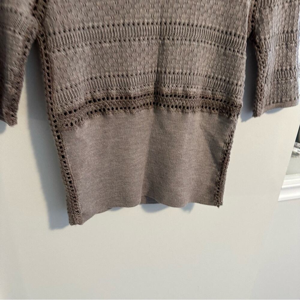 SEA New York Taupe Tan Brown Merino Wool Sweater Knit Top XS - Picture 9 of 11